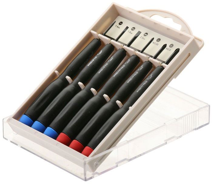 JeTech PES-S6 műszerész csavarhúzó készlet, műanyag nyél, 6 db-os termék fő termékképe